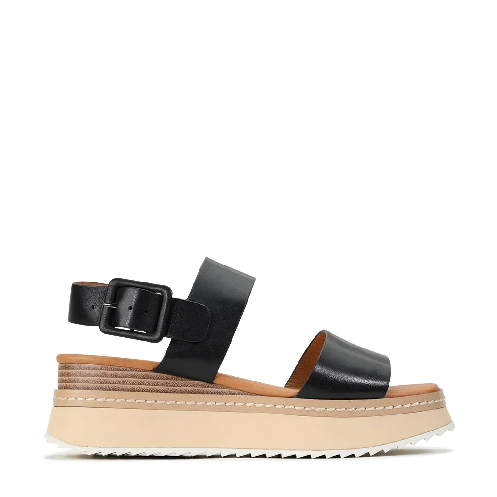 Kind Day Strap Easy TONAL LEATHER WEDGE SANDAL