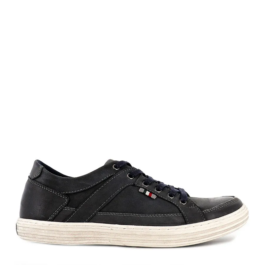 CLARKE - NAVY LEATHER Gradient Compression