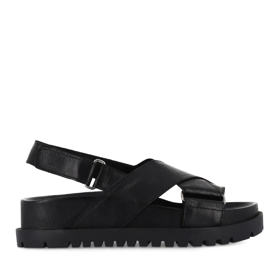 UBARI - BLACK BLACK LEATHER No Buckle