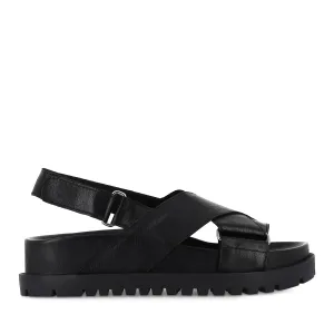 UBARI - BLACK BLACK LEATHER No Buckle
