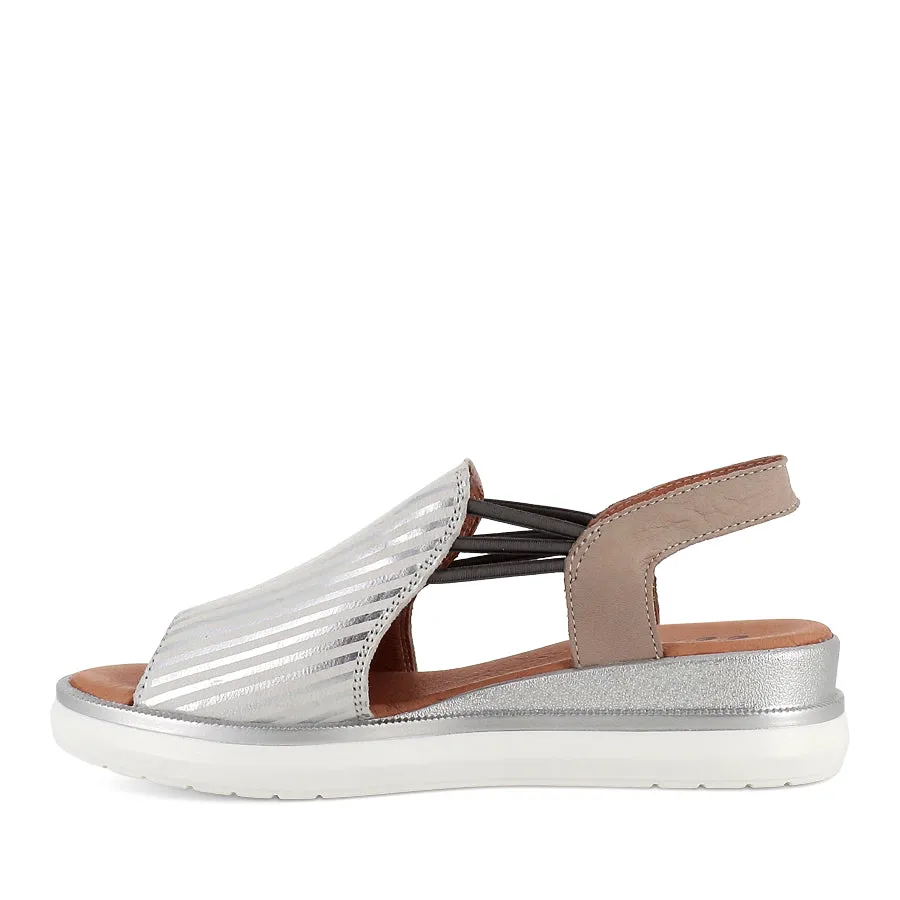 MIRKY - CEMENT/SILVER STRIPES Slip-On Versatility