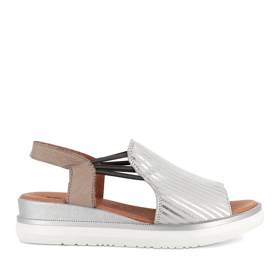 MIRKY - CEMENT/SILVER STRIPES Memory foam insole