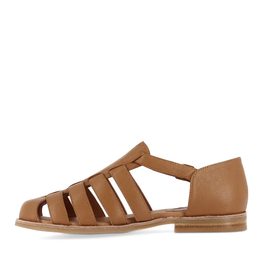 Slip-On Shoes QOONY - DARK TAN LEATHER