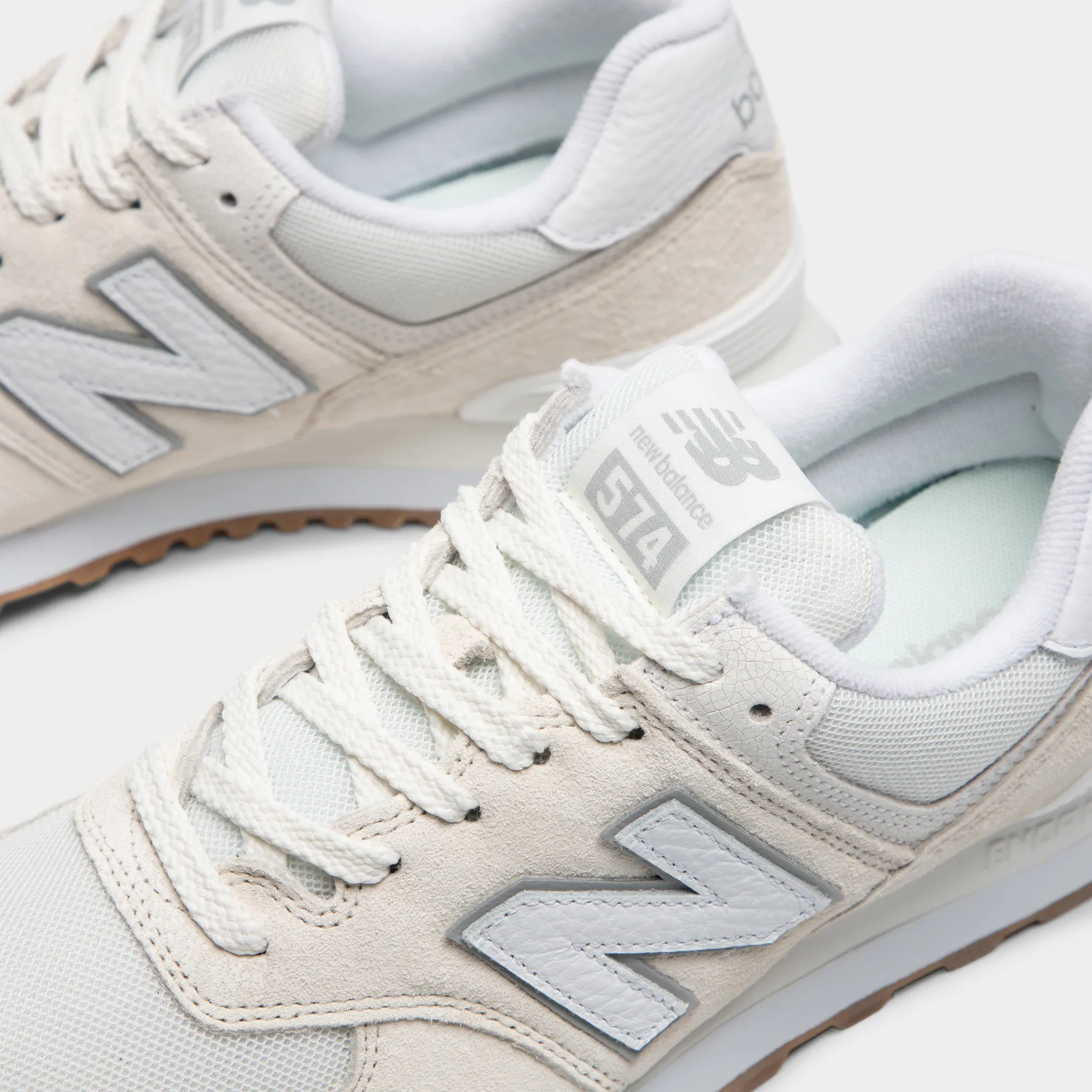 New Balance 574 Sea Salt / White - Concrete Maximum Cushioning thin - soled