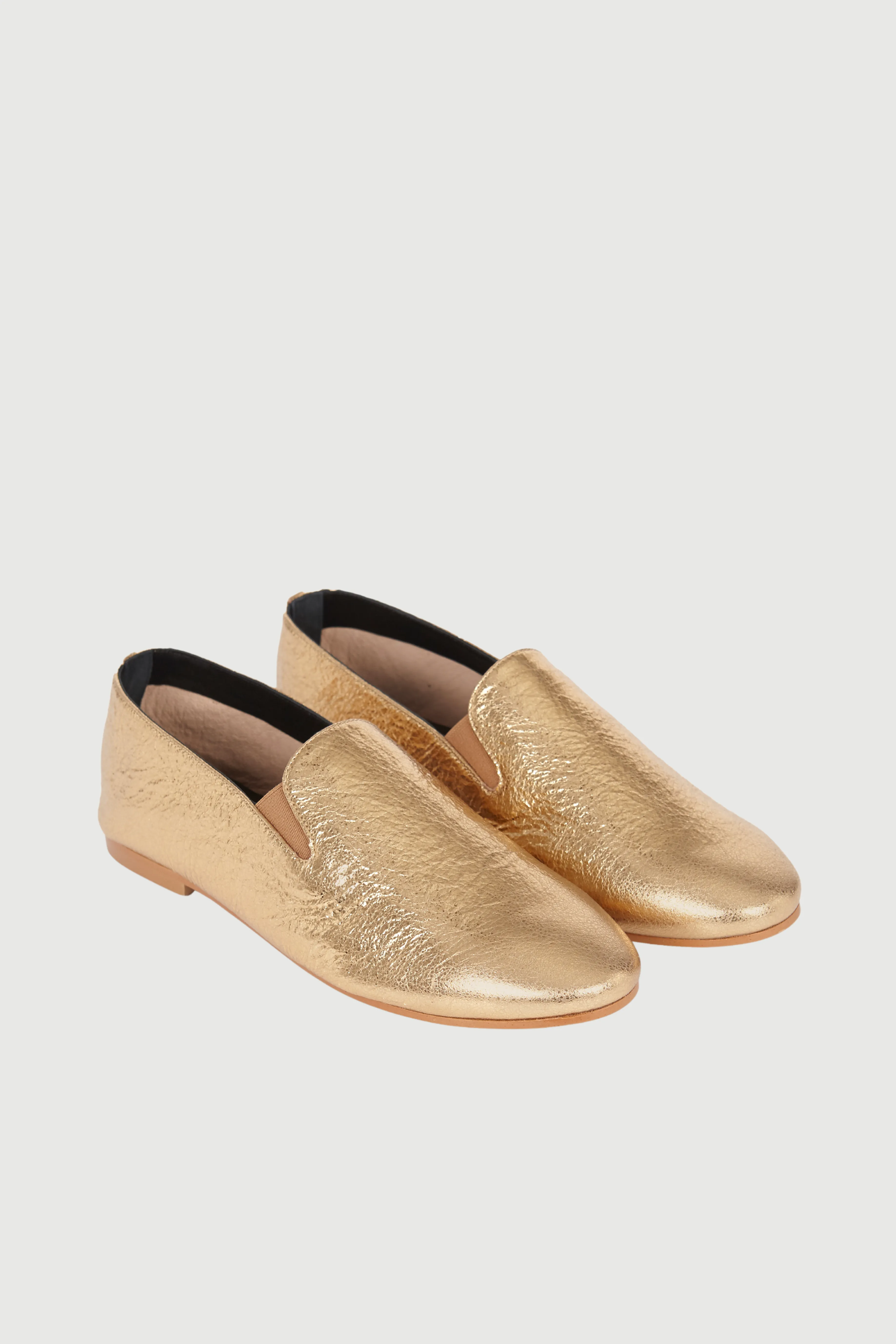 Cleo Loafers in Gold Leather Two-Tone Design Comfort Zone