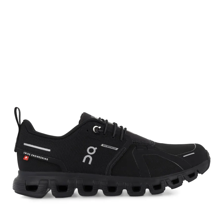 outdoor sports lover running on a synthetic track shoes CLOUD 6 WATERPROOF (W) - BLACK/BLACK