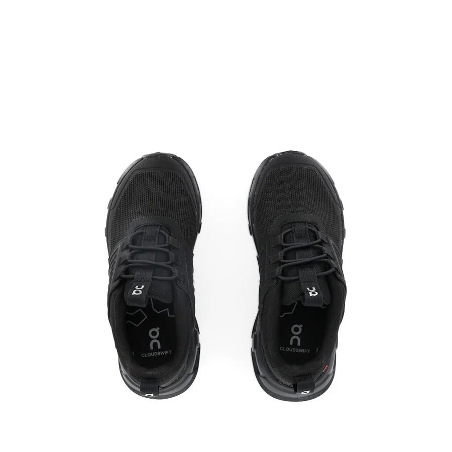 CLOUDSWIFT KIDS 1 - ALL BLACK durable fabric shoes running with a rubber outsole