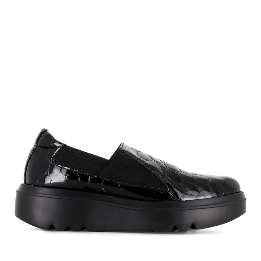 Elegant Cushioning Stylish ADI A-2804 - BLACK CROC PATENT