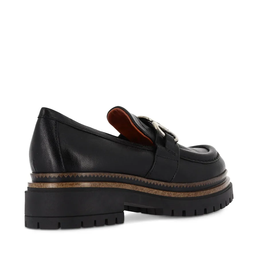 Sunny Path Trendy Slip-ons TRINA - BLACK LEATHER
