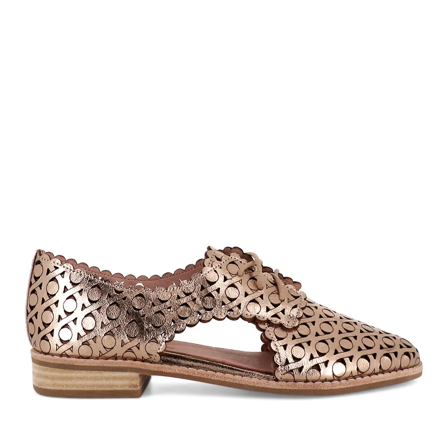 ALBERTOS - ROSE GOLD LEATHER Everyday Style Penny Loafers