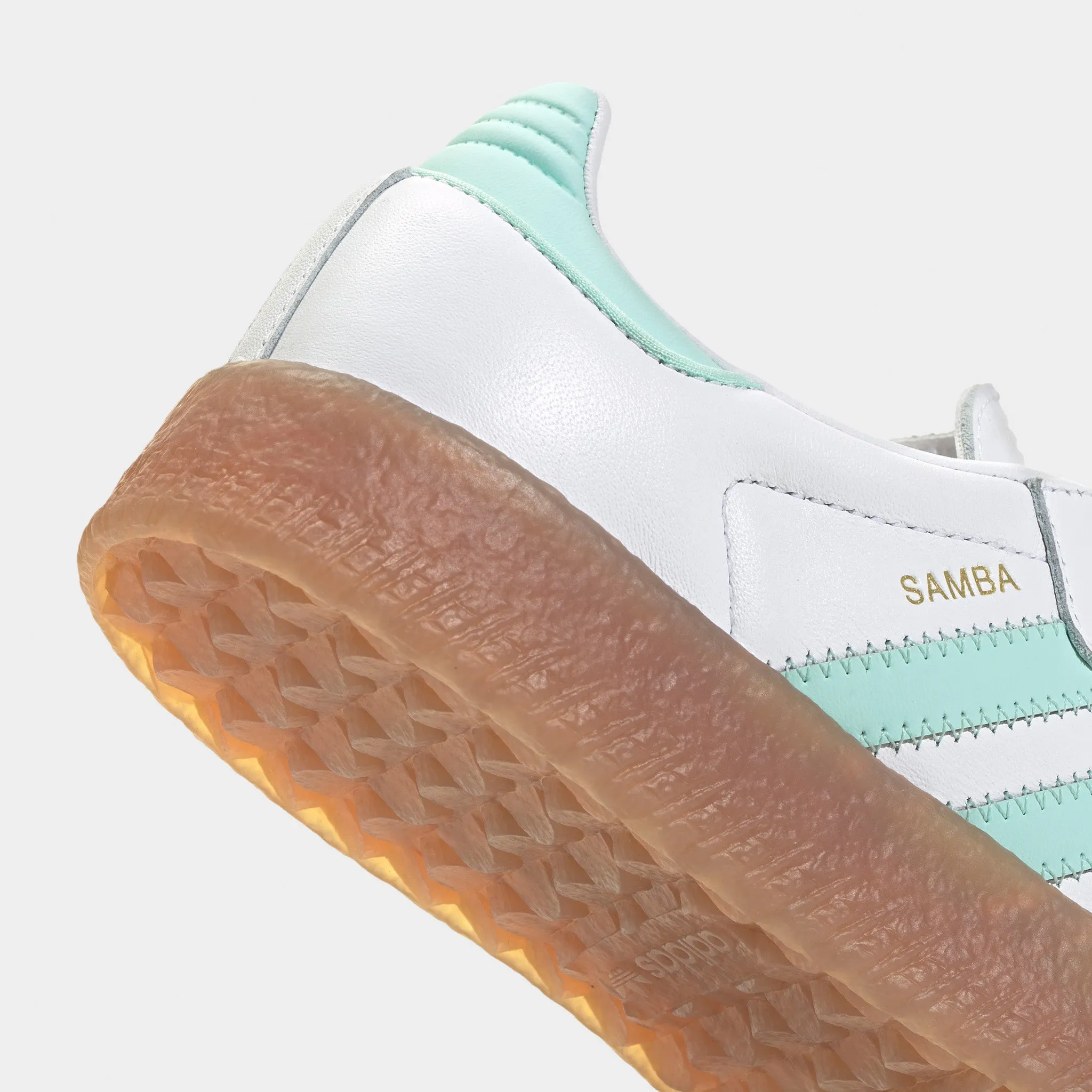 Adaptive Lacing Technology adidas Juniors' Sambae White / Clear Mint - Gold Metallic