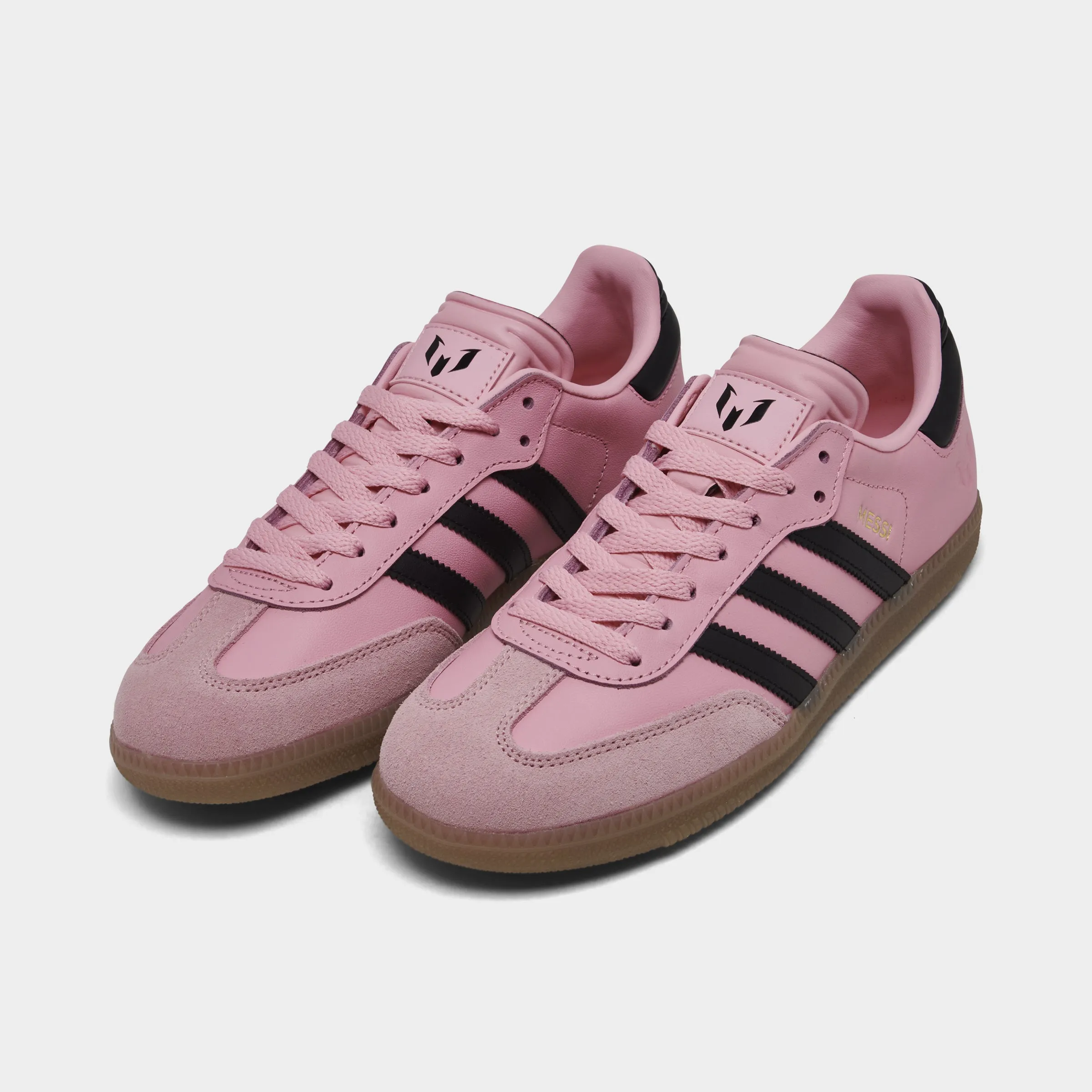 adidas Juniors' Samba Messi Light Pink / Core Black - Gum Casual Footwear Foam Midsole