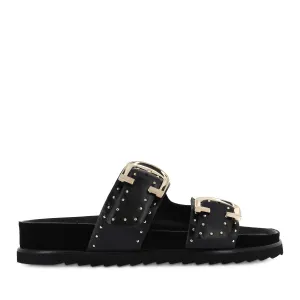 DEON - BLACK STUD LEATHER Comfortable Heel