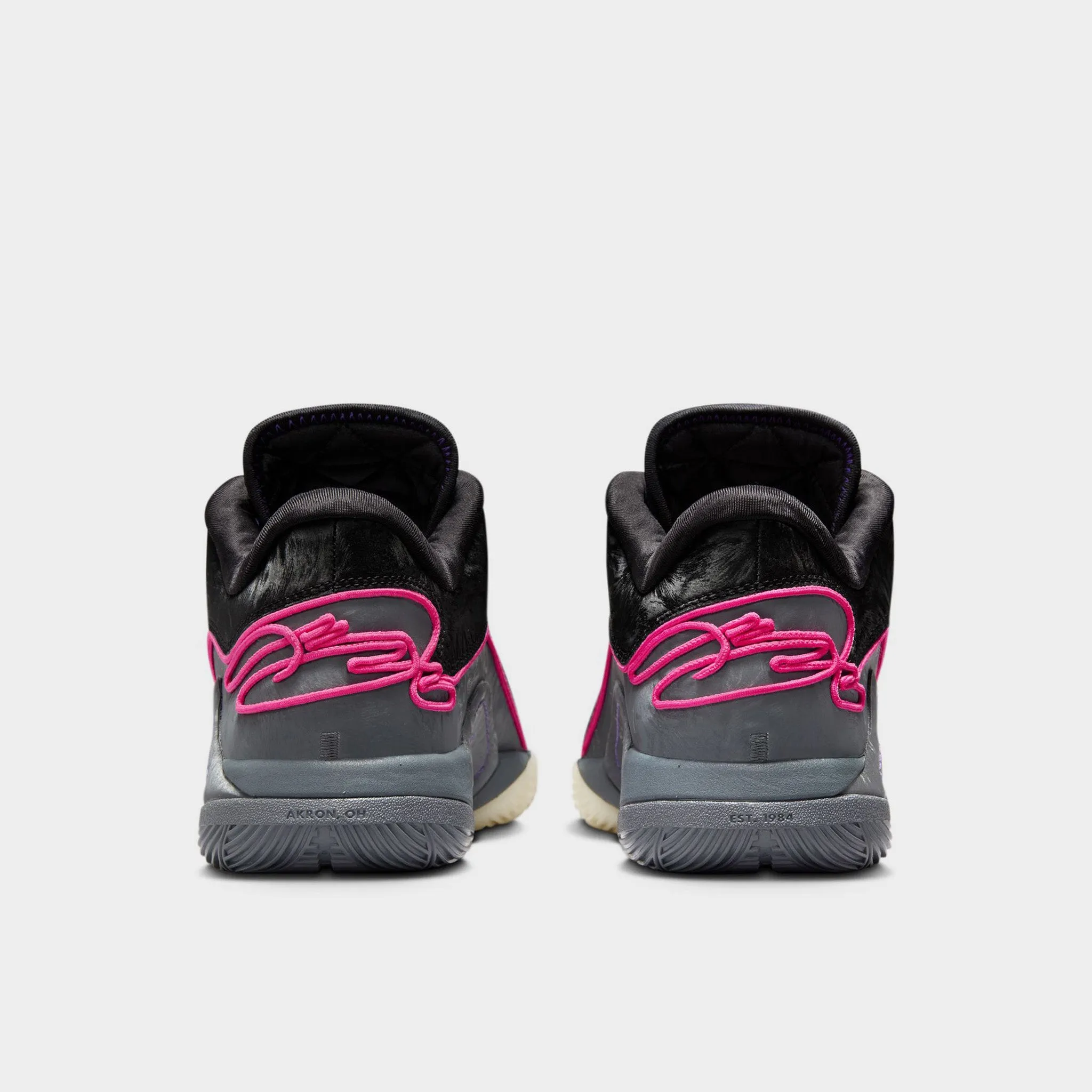 Nike LeBron XXII Black / Laser Fuchsia - Dark Grey Flexible Torsion Bar Clean Style