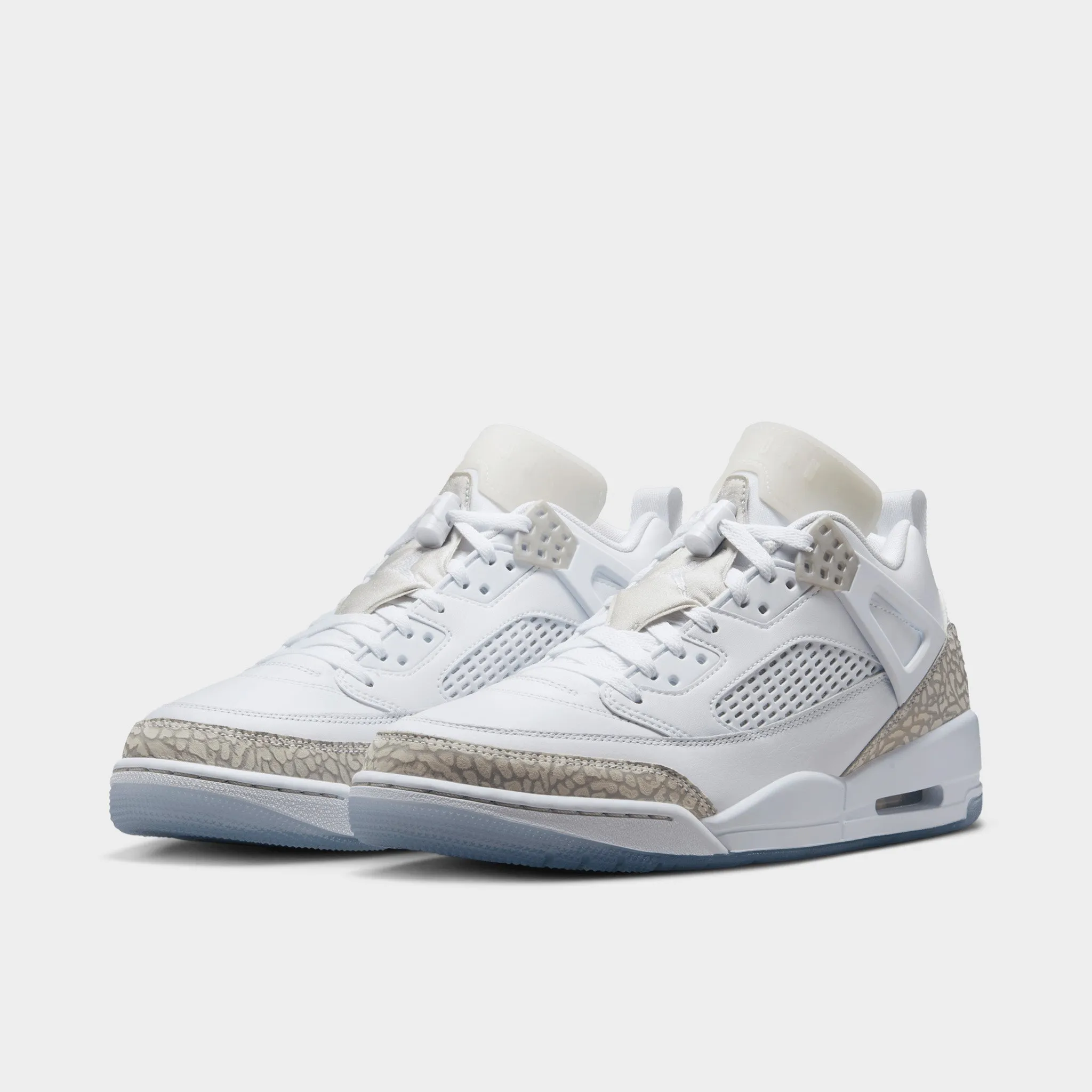 Jordan Spizike Low White / Neutral Grey - Metallic Silver perforated upper