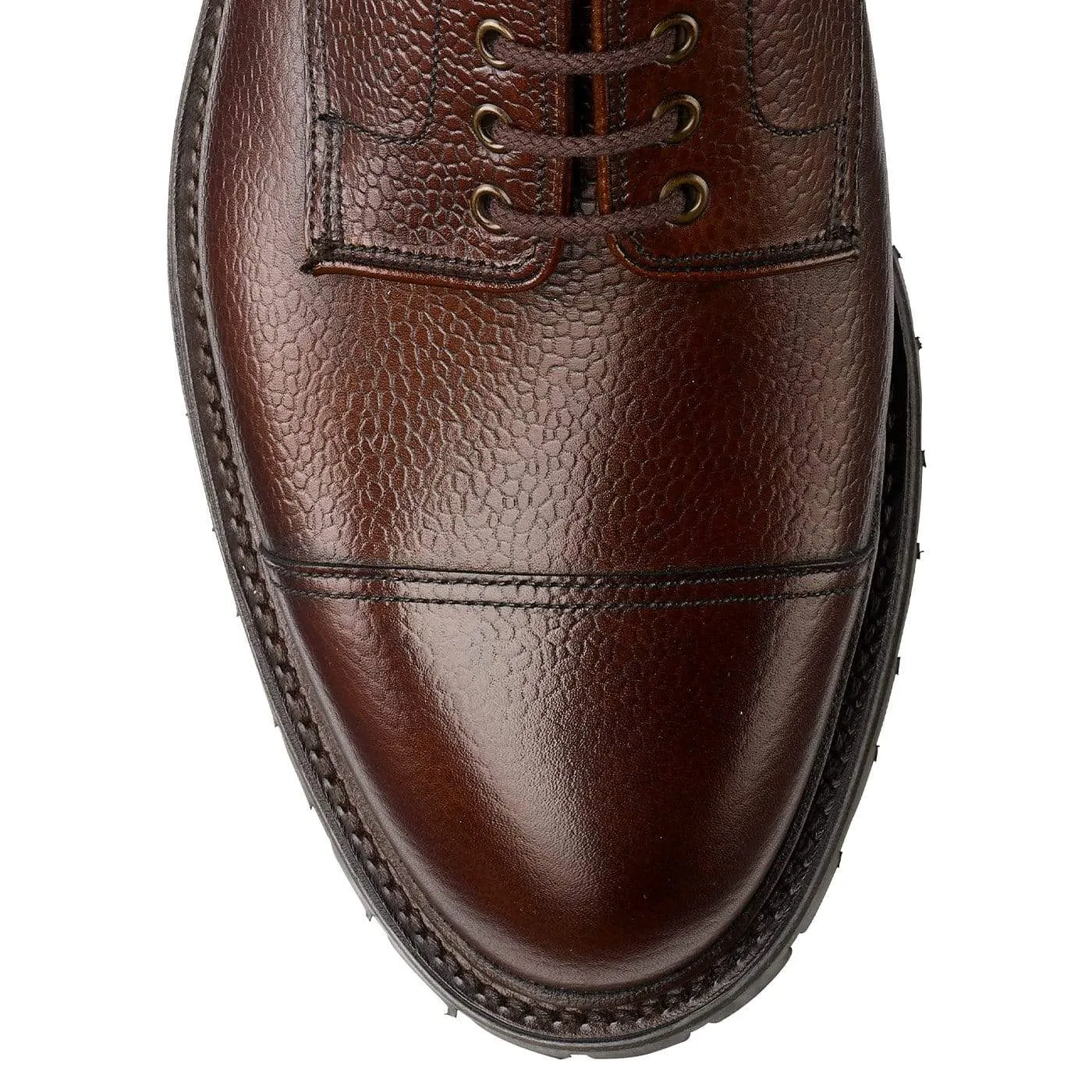 Sandhurst Dark Brown Scotch Grain Platform Style Soft Walking Shoes
