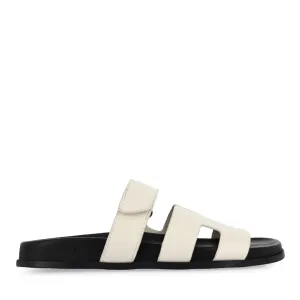 Stable Heel Elastic Collar HOPES - CREAM BLACK LEATHER