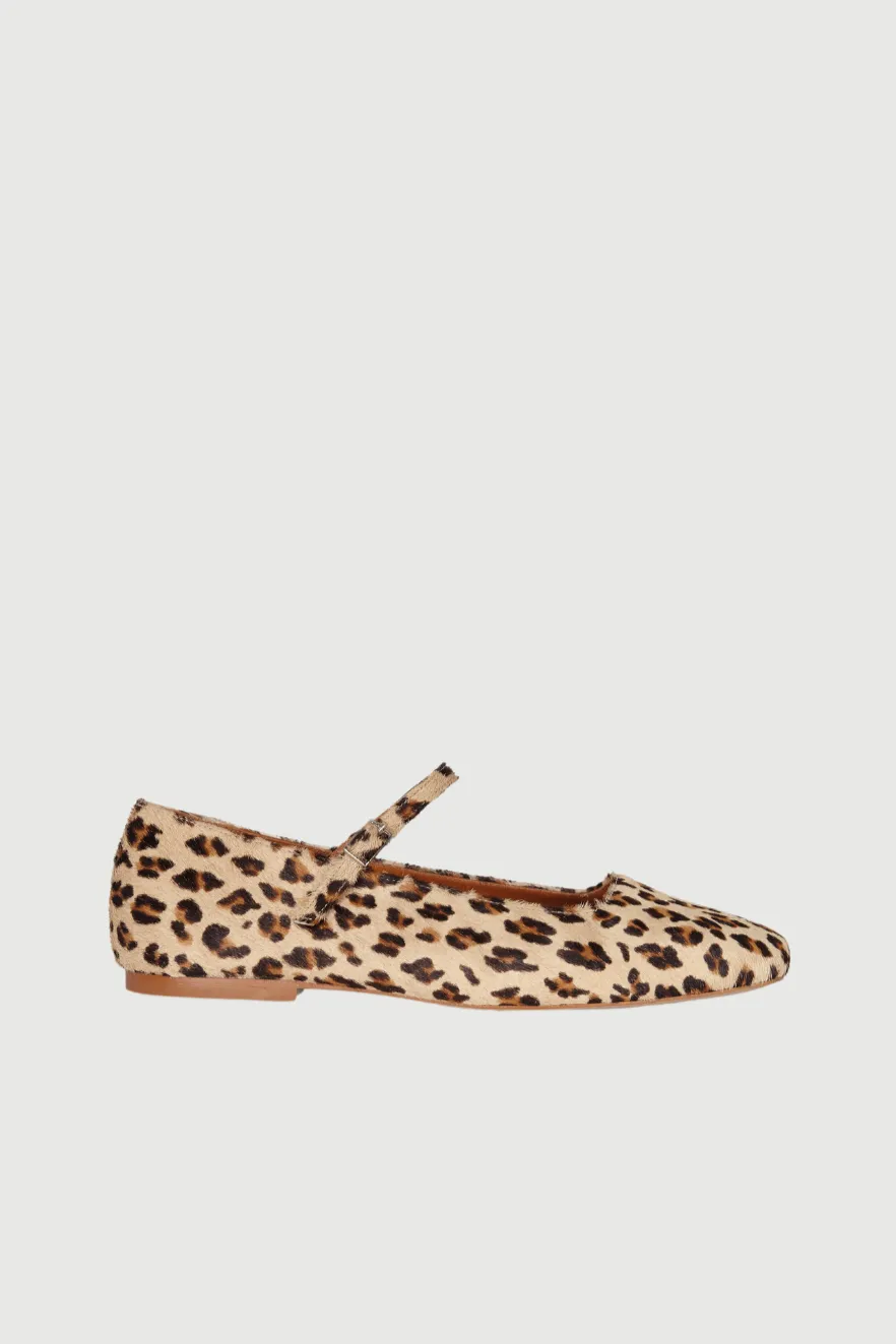 Innovative Julieta Mary Janes in Leopard Print Calf Hair