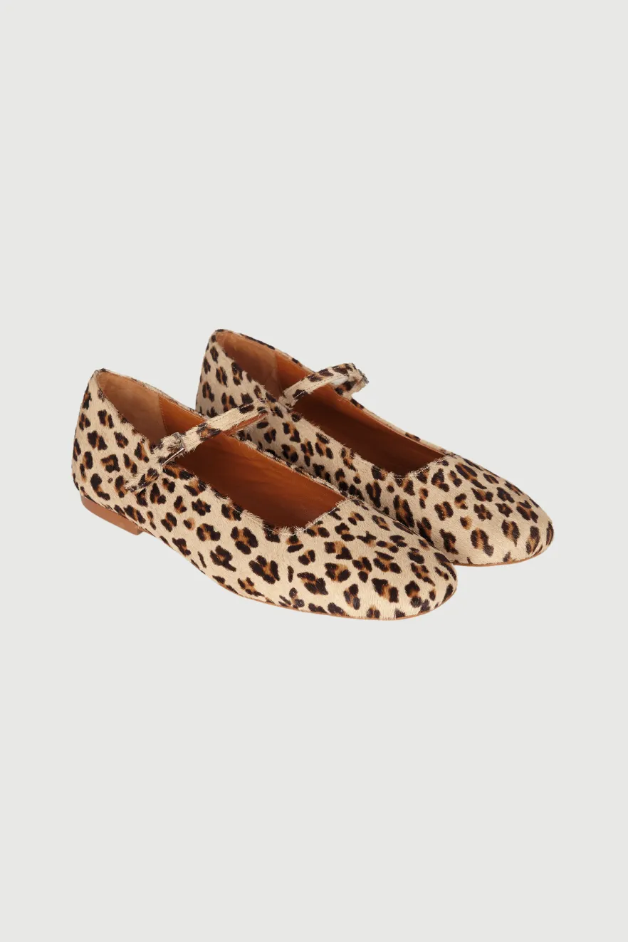 Anti   Corrosion Anti Pilling Julieta Mary Janes in Leopard Print Calf Hair