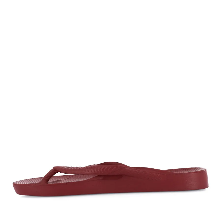 Lightweight Flats Summer Footwear for Men ARCH SUPPORT THONGS - SANGRIA RED
