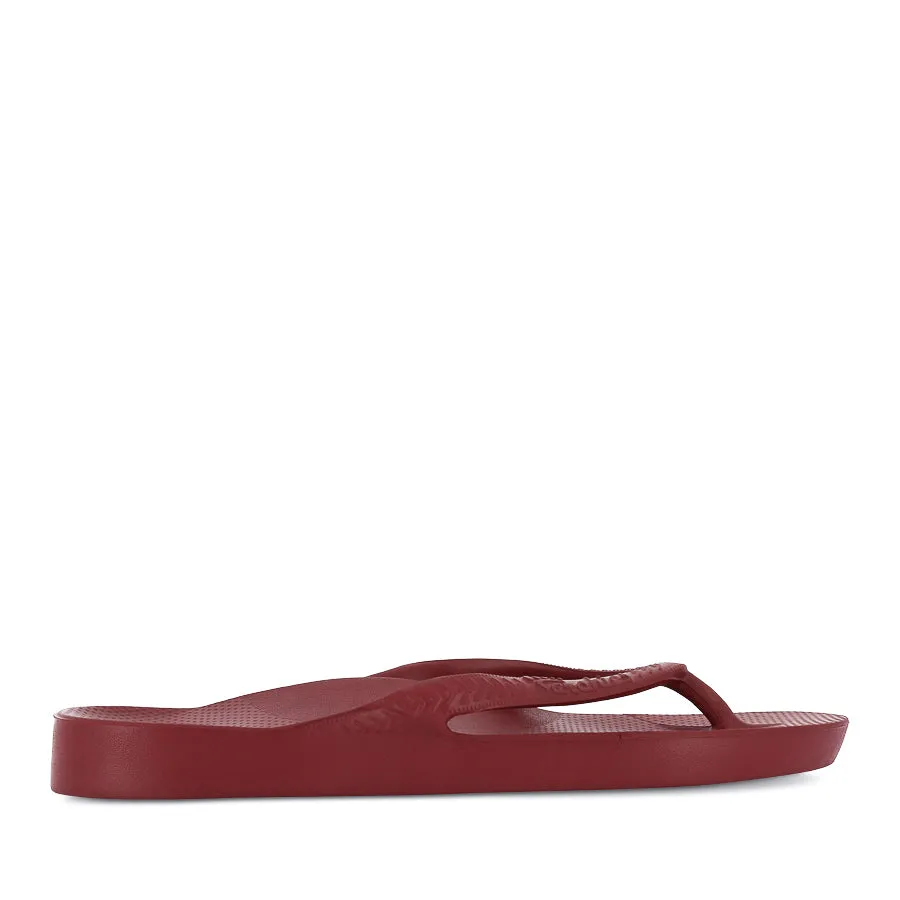 ARCH SUPPORT THONGS - SANGRIA RED Stay Cool Slip On Style