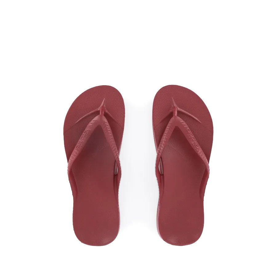 Easy Slip On Buckle Detail ARCH SUPPORT THONGS - SANGRIA RED