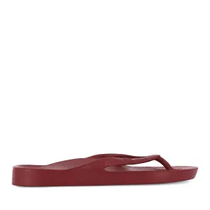 ARCH SUPPORT THONGS - SANGRIA RED Stay Cool Slip On Style