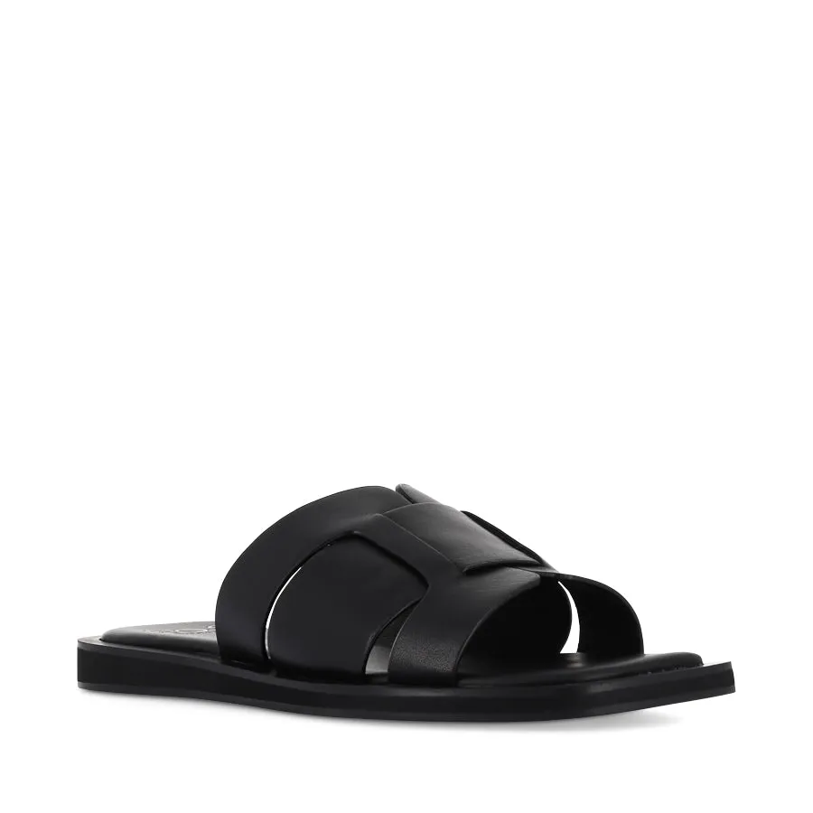 MISAKI - BLACK LEATHER Instant Sandal Step