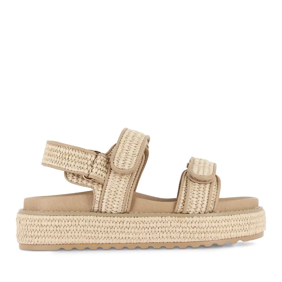 BRIDGETT - NATURAL WOVEN LEATHER Spring Shine Trendy Footwear For Travel