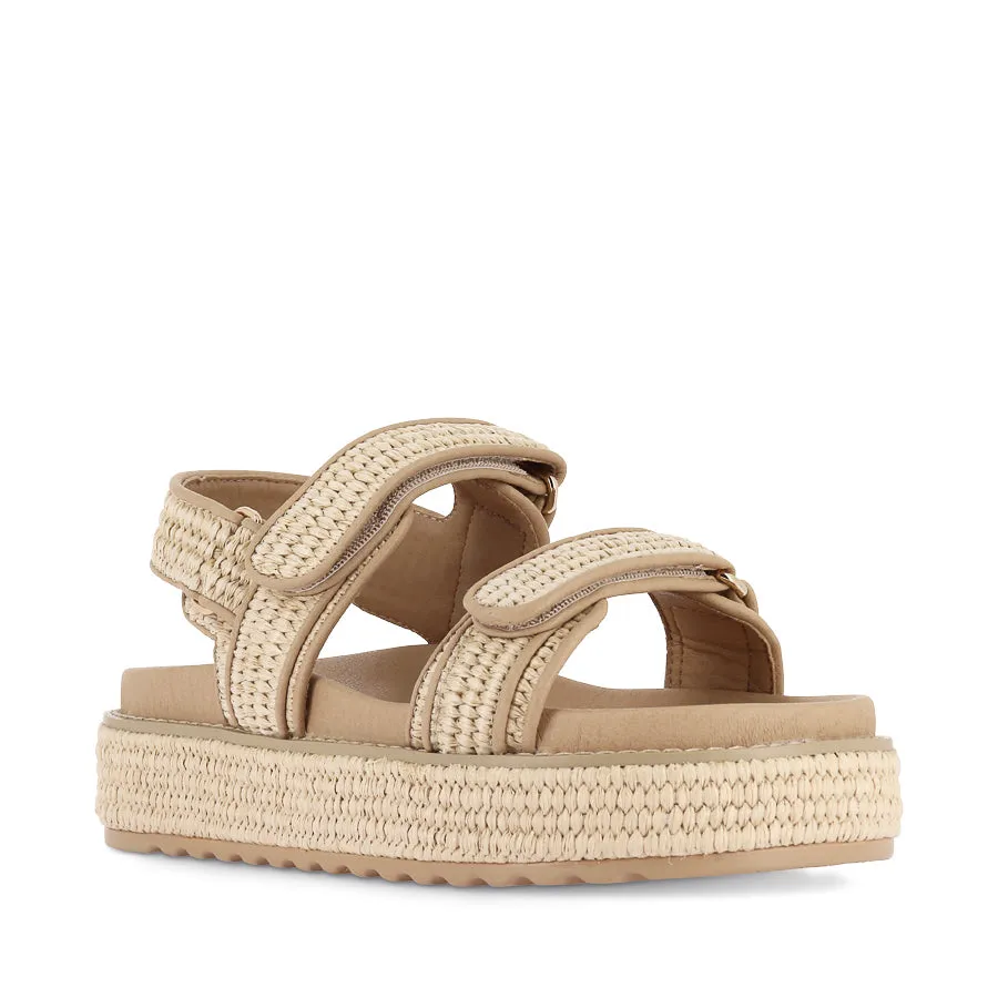 Relaxed Fit BRIDGETT - NATURAL WOVEN LEATHER
