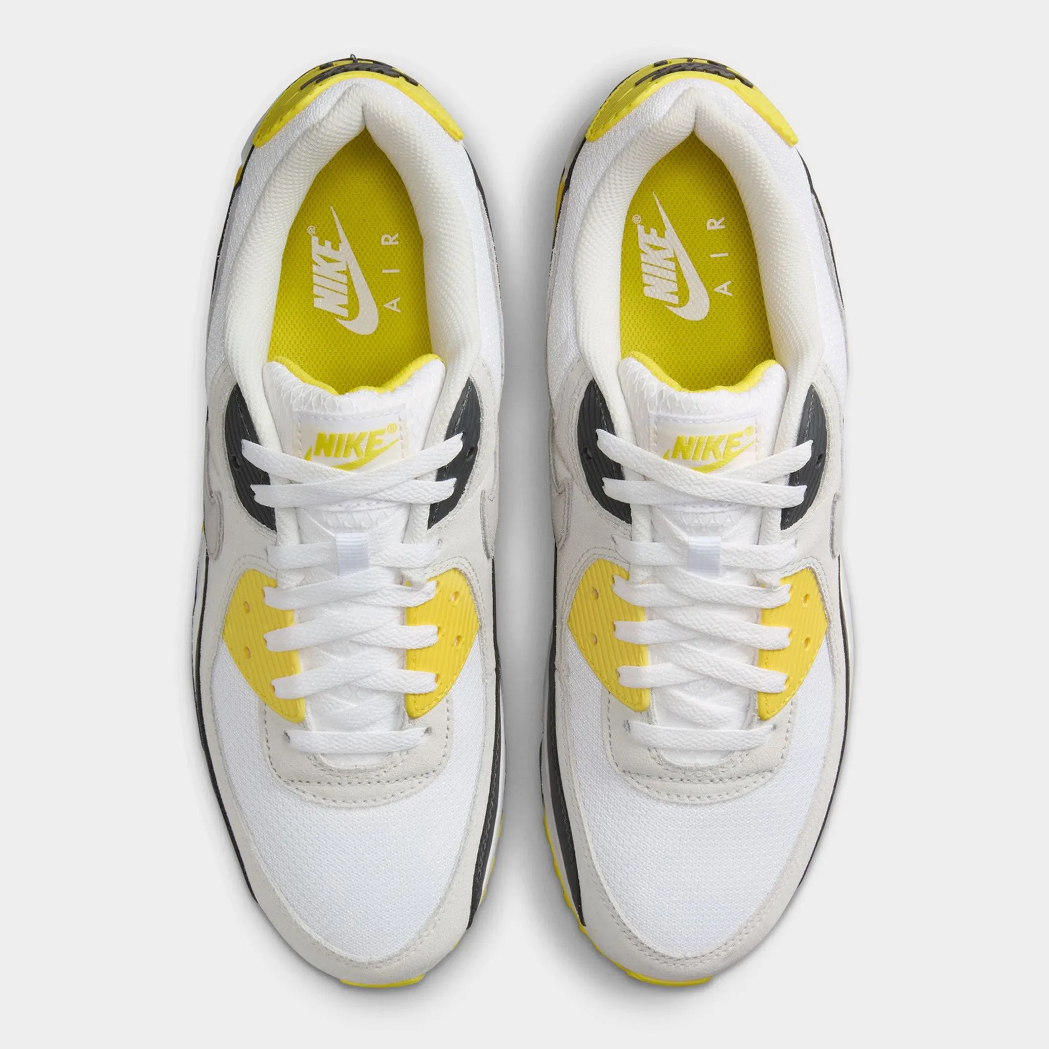 Nike Air Max 90 White / Light Smoke Grey - Lightening All-Day Stability Stain-Resistant