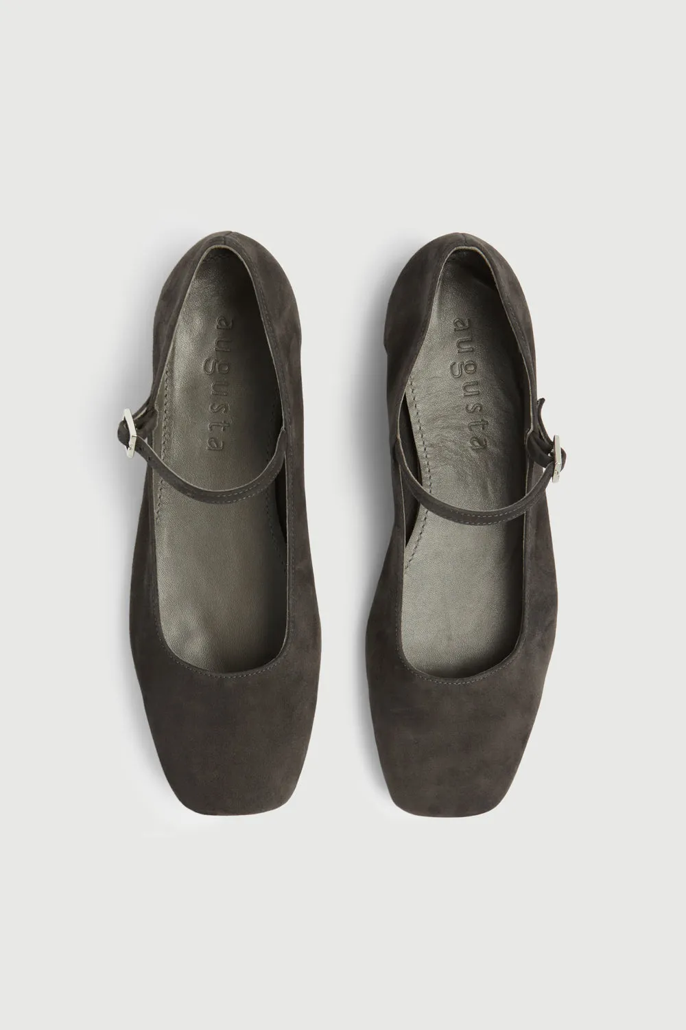 Julieta Mary Janes in Grey Suede Highquality