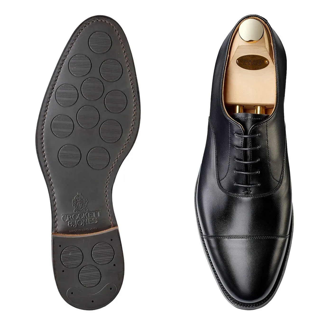 Connaught 2 Black Calf (City Sole) Vintage Oxfords Chic Leather