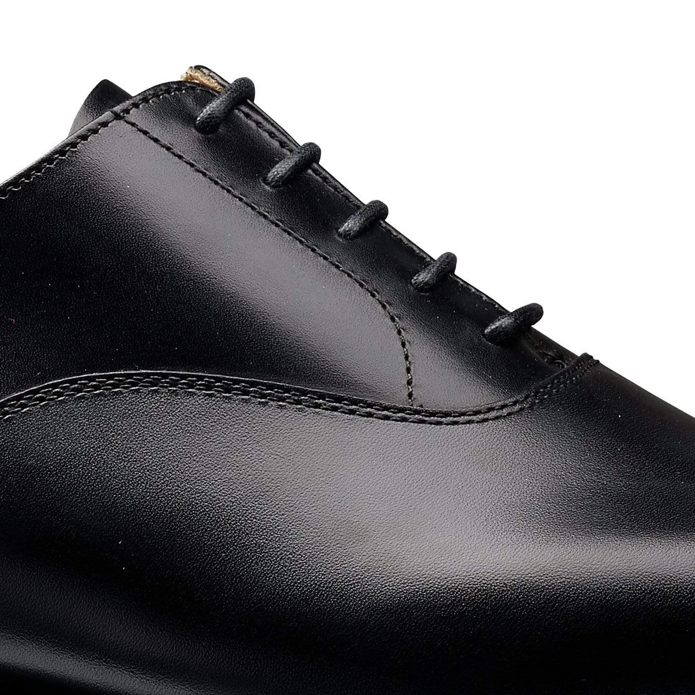 Connaught Black Calf (F Fitting) Plain Toe Oxfords Leather Step On