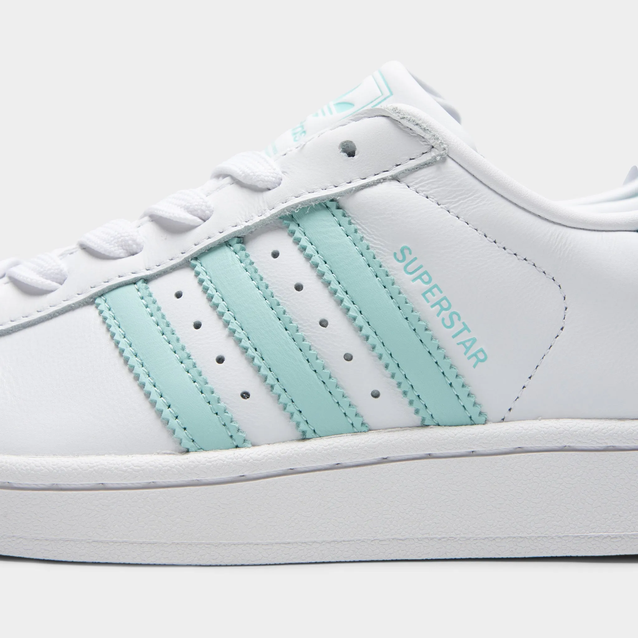 adidas Women's Superstar II White / Semi Flash Aqua - Easy Mint Compression Midsoles