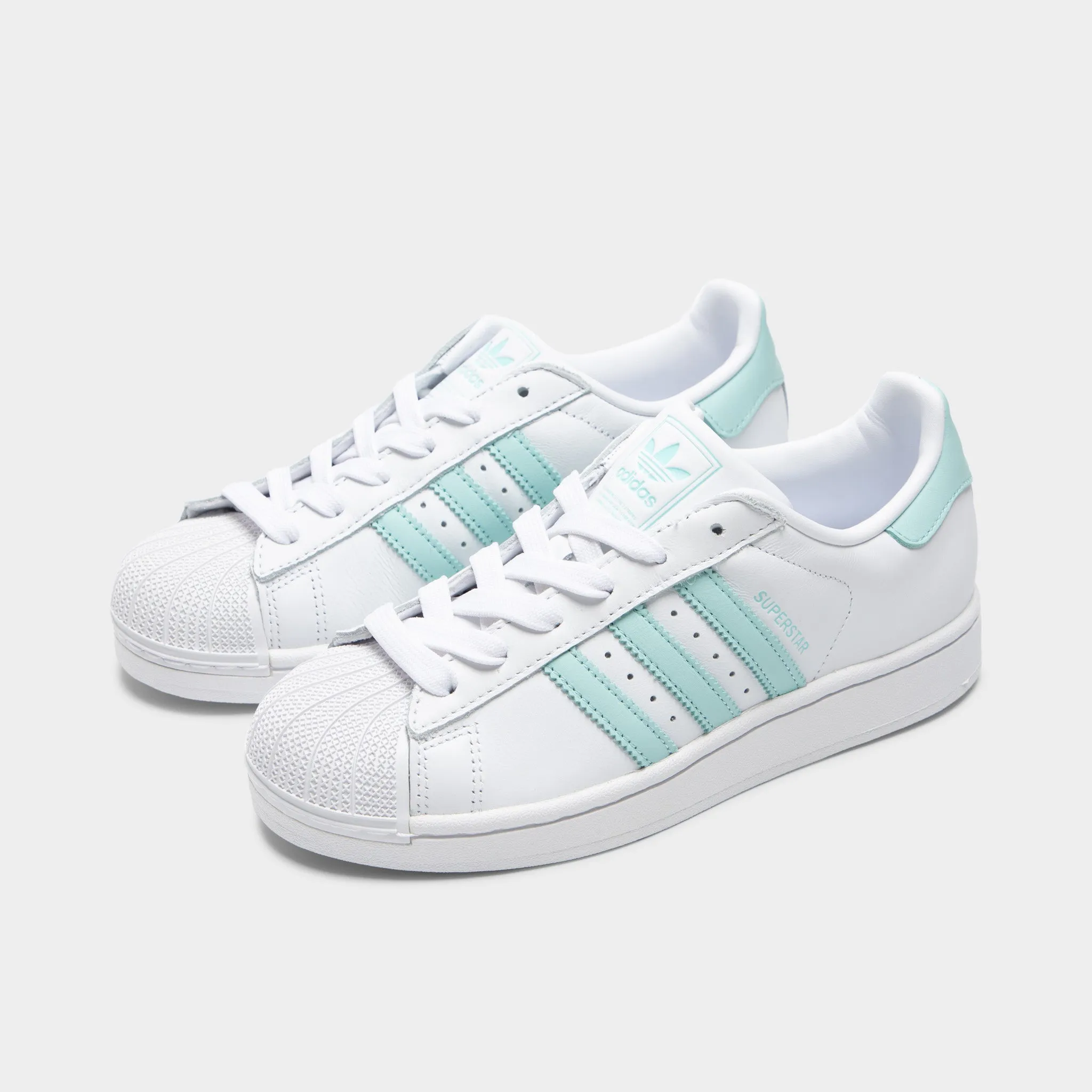 Lockdown Strap Slip-resistant fit adidas Women's Superstar II White / Semi Flash Aqua - Easy Mint