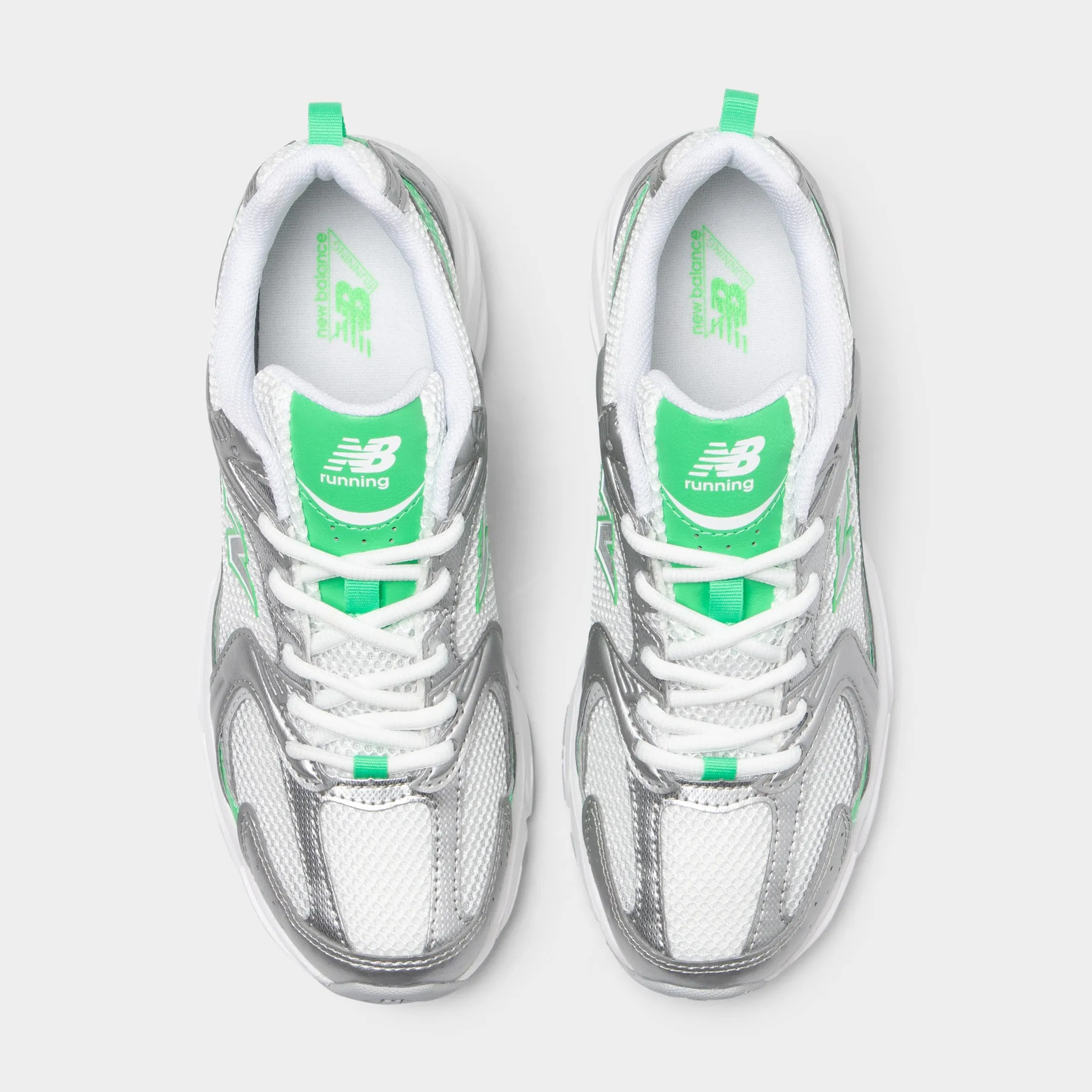 New Balance 530 Silver Metallic / Green Apple Fashion Base Balanced Base