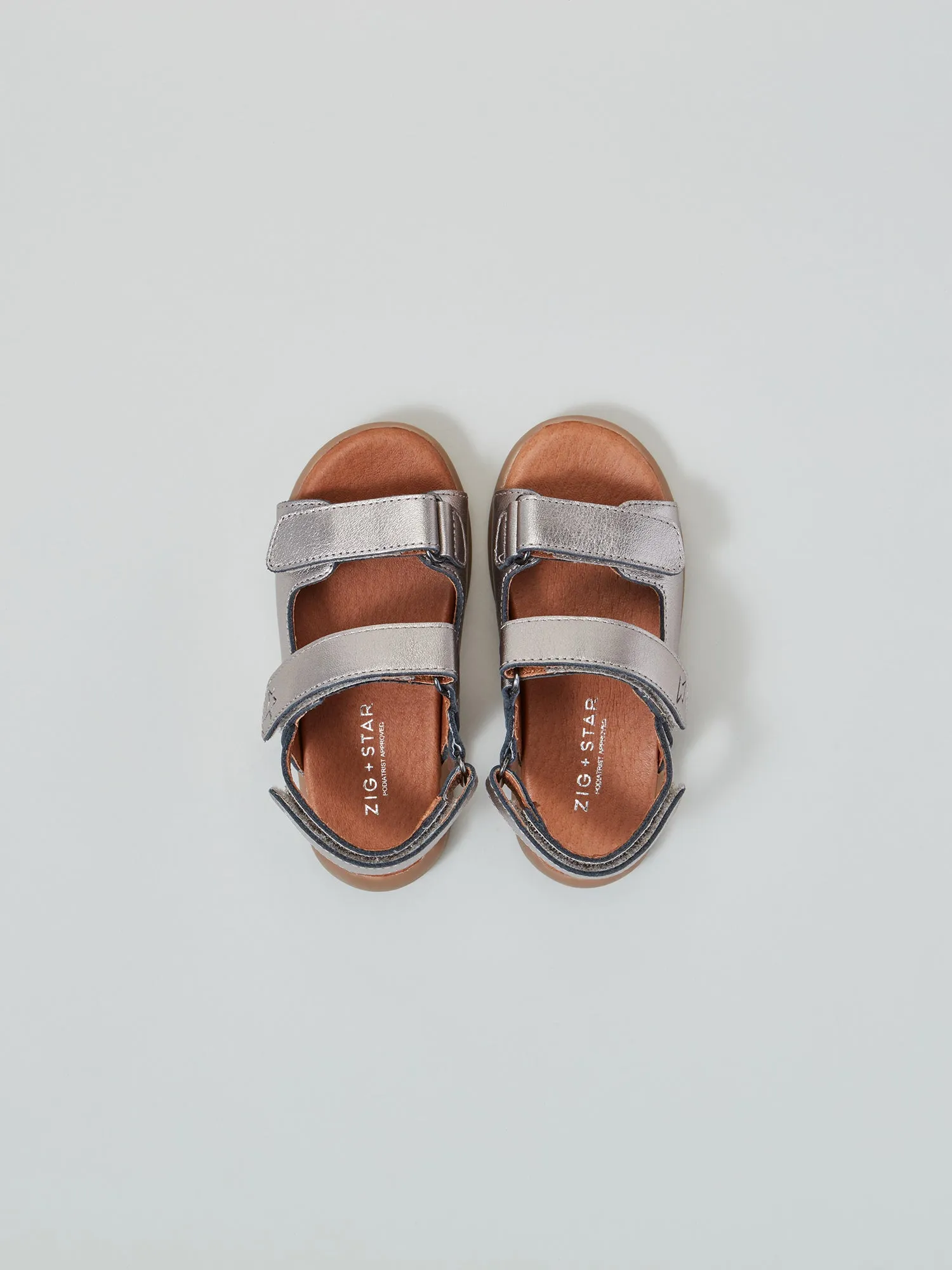 Errand Style Comfort Zone Solar Infant Strap Sandal Pewter Moon