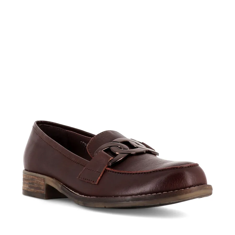 Event Lane Non-Slip Shoes CORINA - COGNAC LEATHER