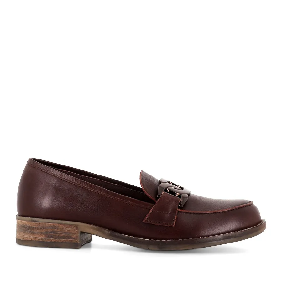 Premium Slip-on Comfort Neat Lane CORINA - COGNAC LEATHER