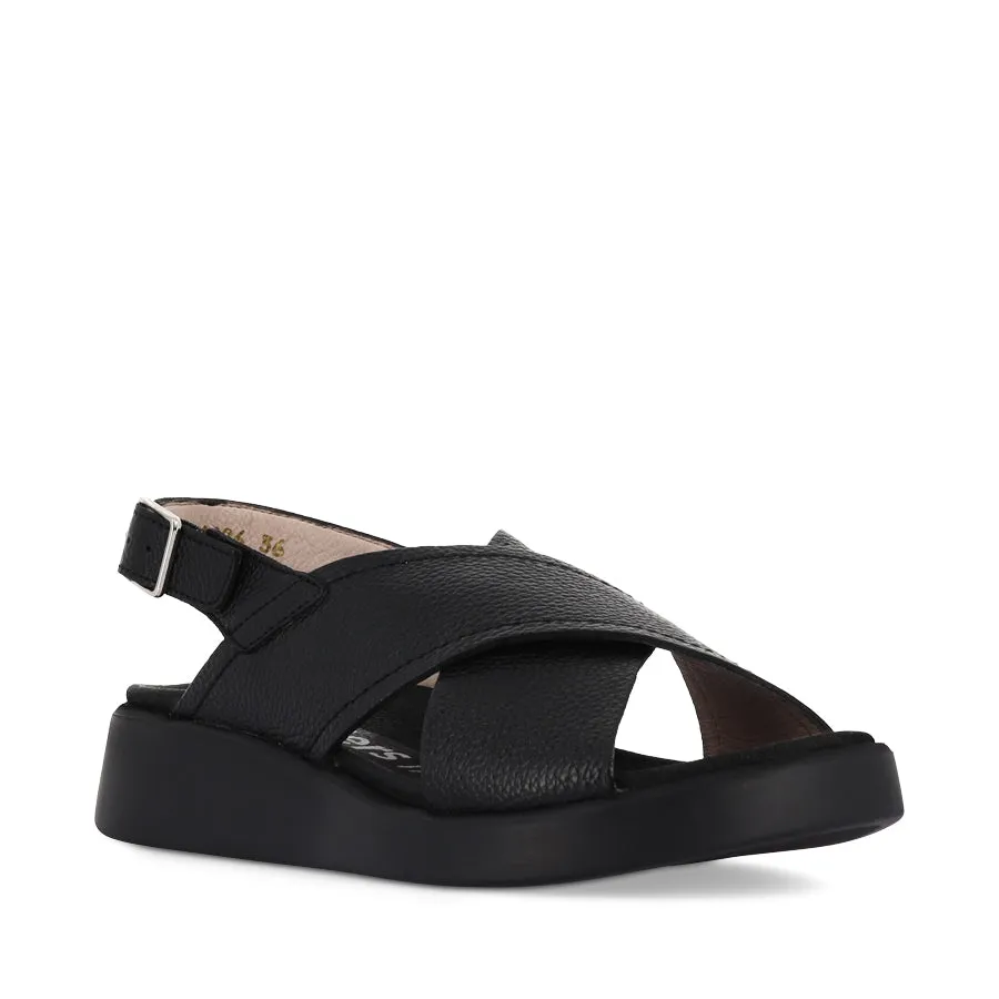 Open Toe Design Swift Walk CORINNA C-4426 - BLACK LEATHER