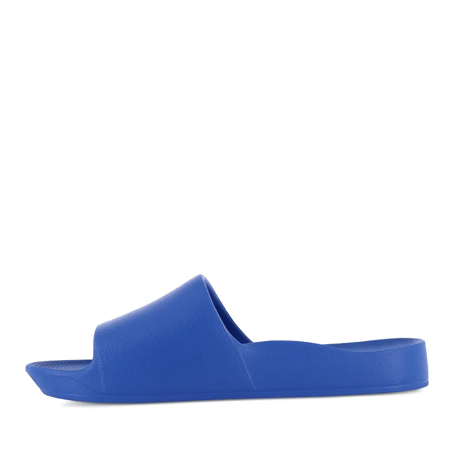 Cozy Slippers Contoured Footbed ARCH SUPPORT SLIDES - CAPRI BLUE
