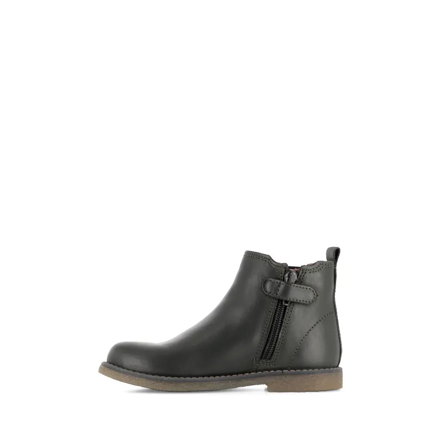 CHELSEA II - DARK OLIVE LEATHER Non-Slip Grip Metal Edge