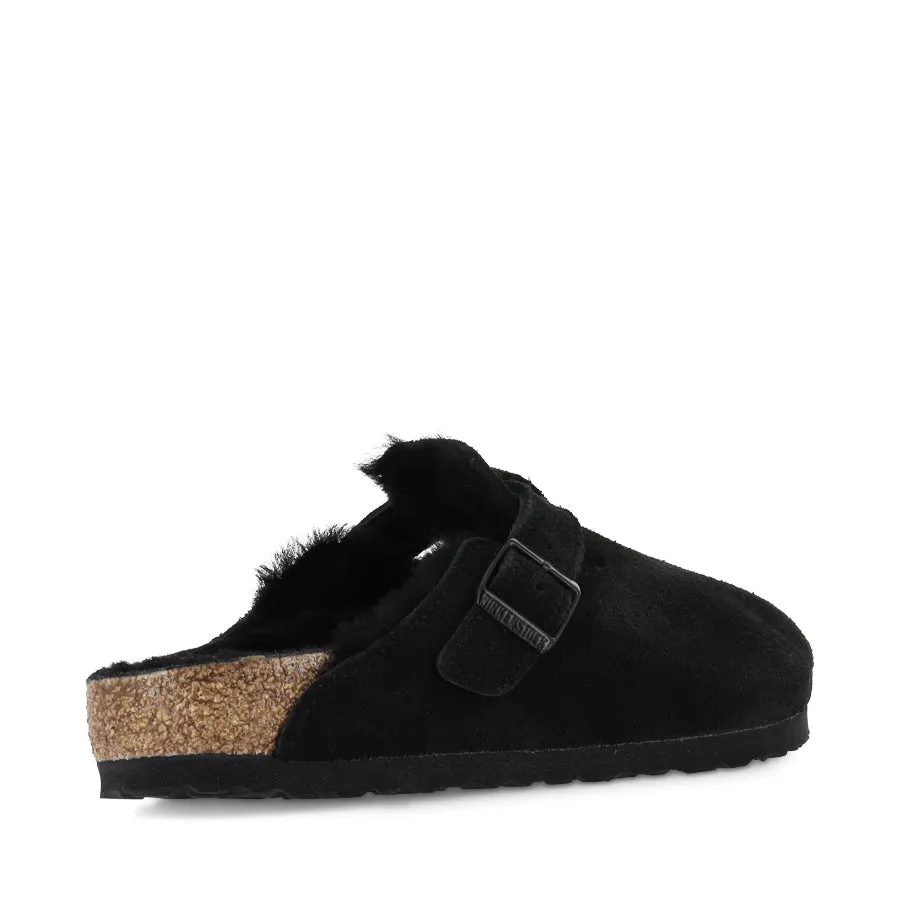 BOSTON SHEARLING - BLACK SUEDE LEATHER Happy Walk Footwear
