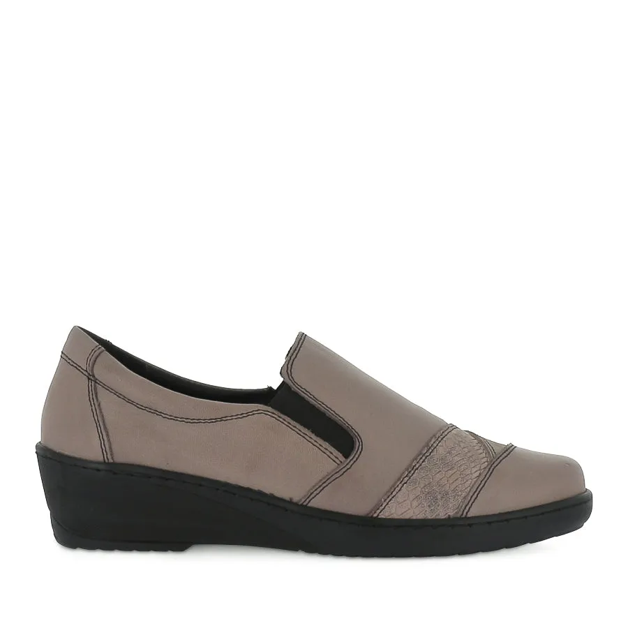 Handmade Craft Fashionable Slip-ons CP736-18 - TAUPE LEATHER