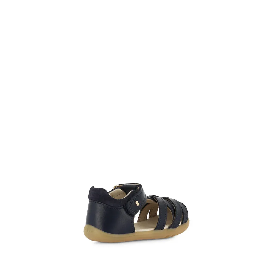 Comfy Shoes Comfortable Open-toe Shoes CROSS JUMP STEP UP - NAVY LEATHER