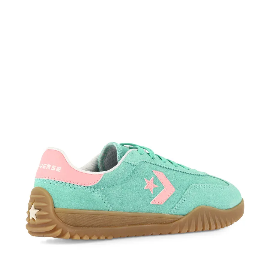Rollbar Stability Controls Minimalist Aesthetic RUN STAR TRAINER LOW SUEDE - LT AQUA SPARK/LT JELLYFISH JITTER/EGRET