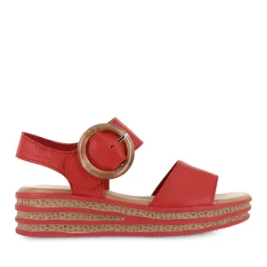 CUBBIE - RED LEATHER Wide Step