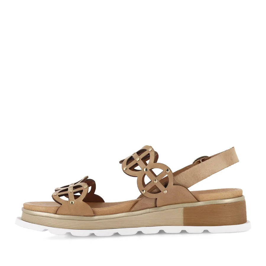 CAROLA - CAPPUCCINO LEATHER EVA sole