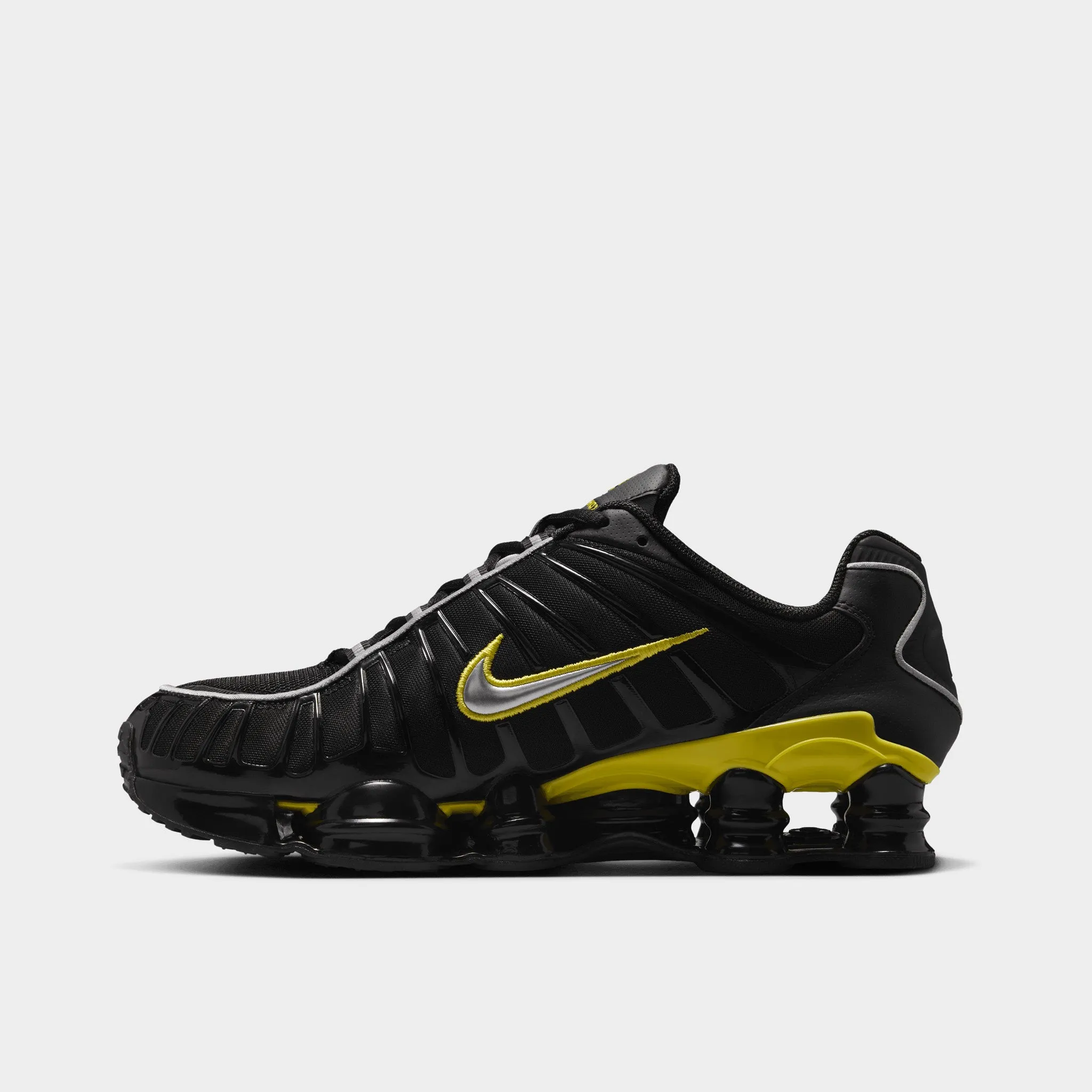 Nike Shox TL Black / Metallic Silver - Dynamic Yellow Iconic look